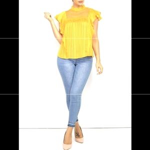 Short Sleeve Sheer Blouse